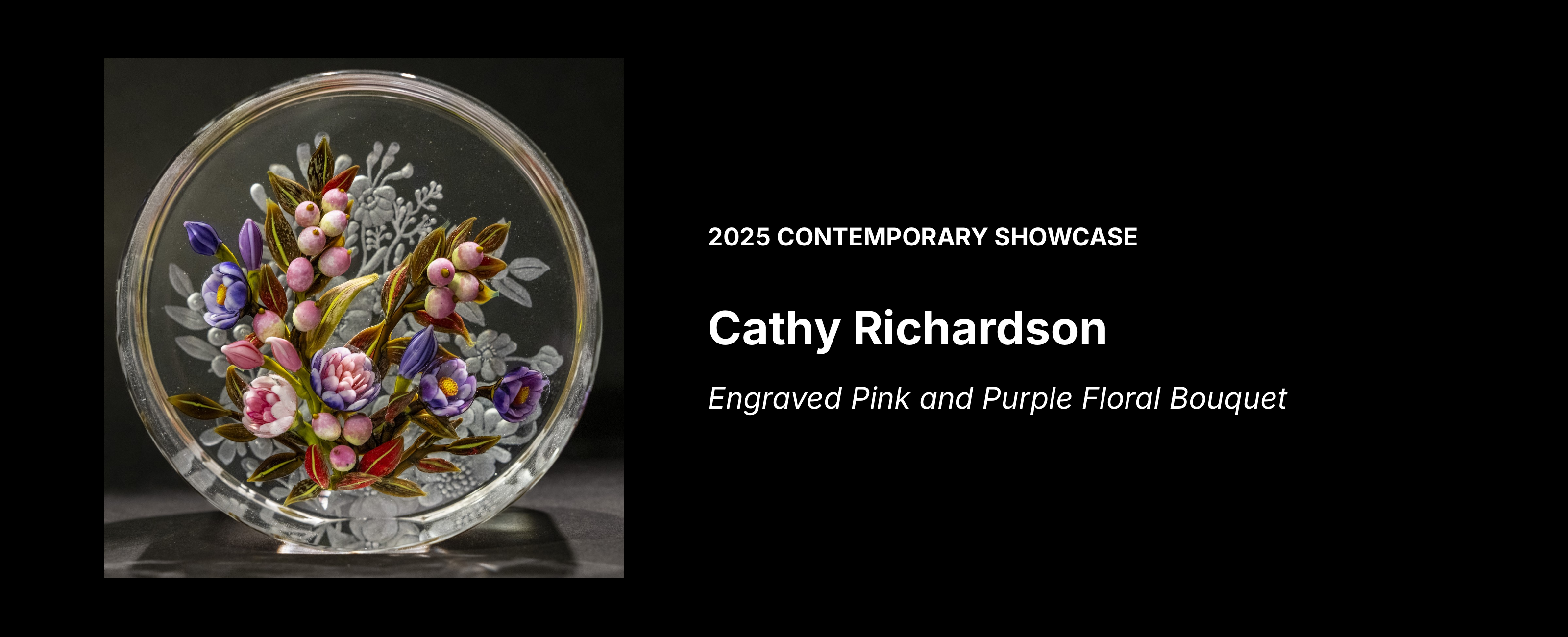 Cathy Richardson — Engraved Pink and Purple Floral Bouquet