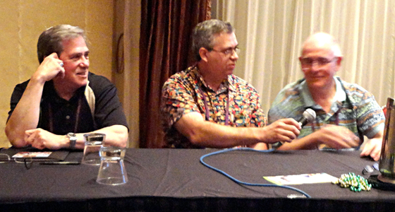 Bill Pitt, Jim Lefever, and Alan Thornton at the Paperweight ID Clinic