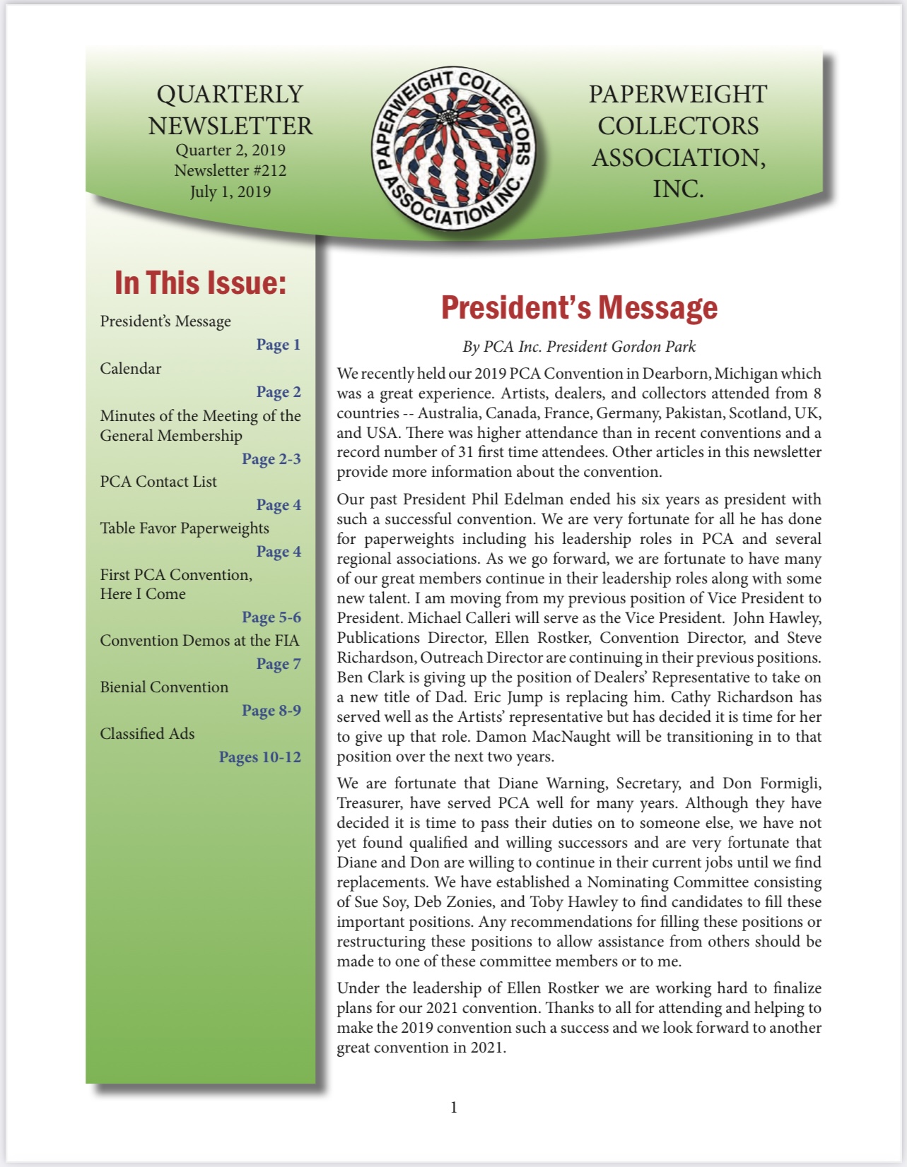 PCA Quarterly Newsletter Sample